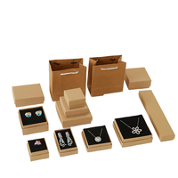Boîte à bijoux vintage vide avec laminage brillant et papier kraft doré, forme rectangulaire, rembourrée d'éponge, étui de présentation
