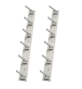 ตะขอแขวนผ้าสแตนเลส SS202 แบบ 6 ขา ติดผนัง แข็งแรง ทนทาน ป้องกันสนิม ใช้จัดระเบียบของใช้ในบ้าน - Product Image 1