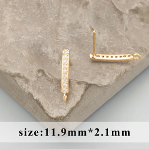MD95 18K oro rodiato rame zircone accessori per gioielli fatti a mano fai da te orecchini 6 pz/lotto metallo risultati Charm Making - Product Image 4
