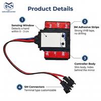 Interrupteur à capteur de mouvement haute sensibilité 12V 24V 5A pour bandes LED, variateur pour miroir intelligent domestique et miroir de salle de bain
