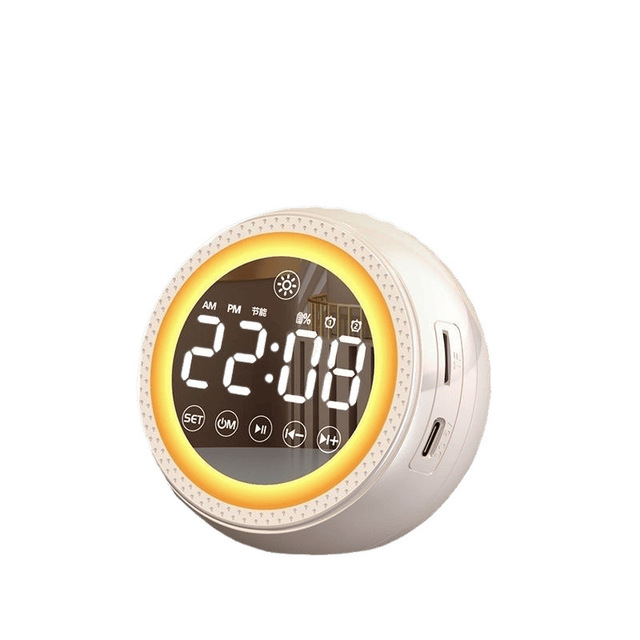AI Smart Voice Alarm Clock  Speaker with Night Light, Multifunctional Bass Speaker for Students, Mobile & PC Compatible