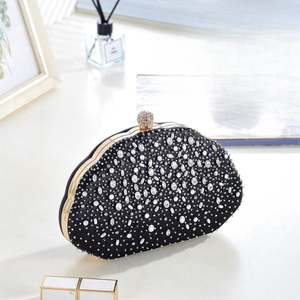 Herzförmige Clutch Strass Abendtaschen für Damen Frauen Abschlussball Gold Kristall Handtasche - Product Image 1