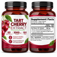 Complément Alimentaire en Capsules Véganes d'Extrait de Cerise Tartre 10:1 OEM, 60 Capsules