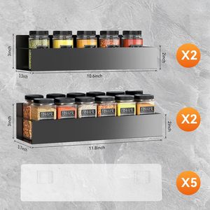 Magnetic Metal <b>Spice</b> <b>Rack</b> with 3-Tier Fridge <b>Organizer</b> Eco-Friendly Moveable Shelf and Hook <b>Rack</b> for Kitchen - Product Image 5