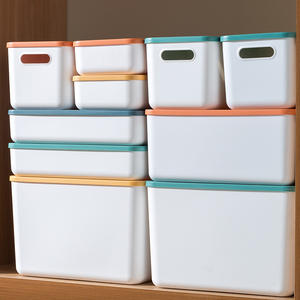 Hot Selling Plastic Home Storage Bin Boxes White Stackable Organizer Container for Clothes Sundries Toys Snacks