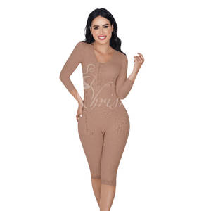 Combinaison intégrale moulante jusqu'aux genoux avec fermeture éclair latérale, compression abdominale, façonnage du ventre, silhouette en sablier - Product Image 4