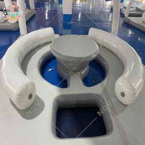 Île flottante gonflable de <span class=keywords><strong>plage</strong></span> en PVC étanche 3,2x3,2x2,25m, plateforme de divertissement personnalisée pour salon flottant familial 1 - Product Image 6