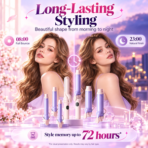 Rizador de Pelo Automático 7 en 1, Herramienta Eléctrica para Peinar el Cabello, Pantalla LCD con Indicador de Temperatura, Mini Rizador Calefactado para Uso Doméstico - Product Image 3