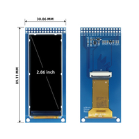 Écran LCD TFT 2,86 pouces 376*960 avec contrôleur ST7701, interface SPI+RGB couleur, connecteur 30 broches, luminosité 250, ODM