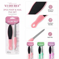 Ensemble professionnel de manucure et pédicure 2 pièces, lime à ongles, fourchette à cuticules, outil de beauté en acier inoxydable, kit pour éliminer les callosités des pieds