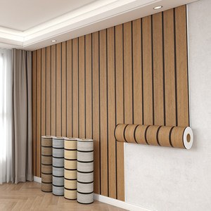 Pannello Murale Impermeabile in IXPE Effetto <span class=keywords><strong>Legno</strong></span> - Striscia Scanalata Facile da Installare per Progetti di Decorazione del Soggiorno - Product Image 1