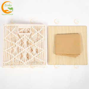 Ecoka Premium Quality <b>White</b> Macrame Cotton <b>Basket</b> 12 inches Handmade <b>Storage</b> Organizer Eco-Friendly Decorative <b>Basket</b> - Product Image 2