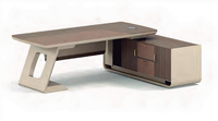 Bureau de direction moderne de luxe en forme de L en bois écologique pour PDG, directeur général, manager, utilisation en bureau
