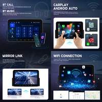 Autoradio Android Podofo 7 pouces 1 Din 4+64 Go, écran tactile IPS, CarPlay sans fil, DSP, GPS, WiFi, BT, livraison gratuite