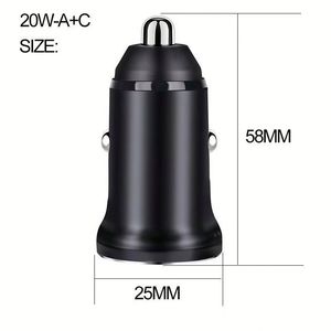 อะแดปเตอร์ชาร์จในรถยนต์ 25W แบบ A+C พอร์ต Type C สำหรับ iPhone, Huawei และ Samsung - Product Image 3