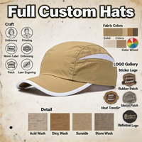 Casquettes de course à séchage rapide à 5 panneaux en nylon léger avec maille pour la course, la randonnée, la pêche, le camping et l'usage quotidien