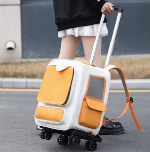 Sac de transport pour animaux de compagnie, chariot de voyage portable pour chat et chiot, sac respirant pour animaux de compagnie, sac à dos de transport sur roulettes, grande capacité - Product Image 6