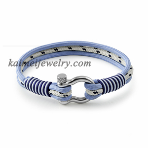 Mejor venta de <span class=keywords><strong>Nylon</strong></span> negro cuerda náutica ancla mujeres hombres pulsera de moda - Product Image 5