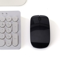 Mouse optik nirkabel 2.4G ultra-tipis, Mouse optik nirkabel BT dengan Logo yang dapat disesuaikan versi baterai AA terlaris dari pabrik LED USB Mini