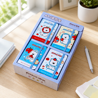 Cuaderno A7 Apple Pup con Banda Elástica, 80 Hojas, 80GSM, Marcapáginas de Cinta, 4 Diseños, Papelería Kawaii, Venta al Por Mayor