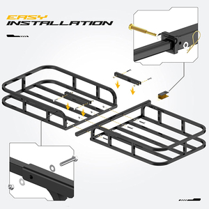 Porte-bagages arrière universel robuste pour voiture, transport de bagages, rangement de <span class=keywords><strong>garage</strong></span>, <span class=keywords><strong>attelage</strong></span> de chargement, extension de panier de chargement - Product Image 2