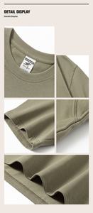 T-shirt homme 100% coton, coupe ample, épaules tombantes, poids lourd, personnalisable avec logo imprimé, t-shirt vierge pour personnalisation, grandes tailles. - Product Image 5