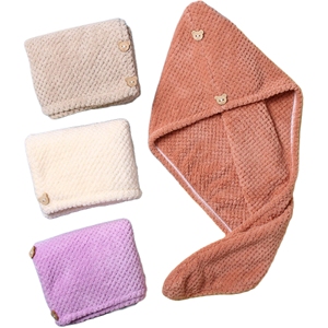 Serviette turban microfibre de haute qualité pour sécher les cheveux - Bonnet séchant les cheveux - Product Image 1