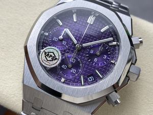 Reloj Mecánico de Lujo de Alta Calidad, Resistente al Agua, 41 mm, Movimiento APS Factory Cal 4401, 26240, Multifunción, Cronógrafo, Morado, Reloj AP - Product Image 3