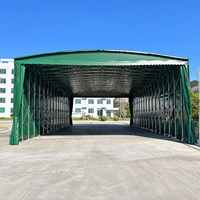 Auvent mobile imperméable en bâche PVC avec structure en acier, tente de carport rétractable pour le stationnement et la protection extérieure quatre saisons