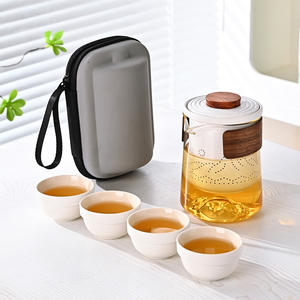 Poterie noire voyage service à thé tasse à thé théière rapide invité stockage cadeau Souvenir extérieur Portable ensemble verre service à thé - Product Image 1