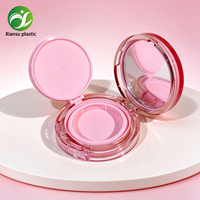 Étui compact pour poudre compacte rose rond de haute qualité, emballage de fond de teint cosmétique personnalisable en gros