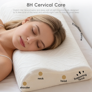 YUE RISE Pabrik Grosir OEM ODM Bantal Tidur Nyenyak Ergonomis Busa Memori Cervical Ortopedi Kepadatan Tinggi Slow Rebound untuk Tempat Tidur - Product Image 3