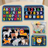 Çocuklar için Keçe Öğrenme Panosu Montessori Aktivite Panosu Eğitici Duyusal Aktiviteler İnce Motor Becerileri ve Okul Öncesi Öğrenme için