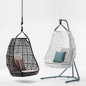 Silla Mecedora Moderna de Ratán para Interiores y Exteriores, con Cojín, Diseño de Nido de Pájaro, para <span class=keywords><strong>Hotel</strong></span>, Patio, Balcón, Hamaca - Product Image 1