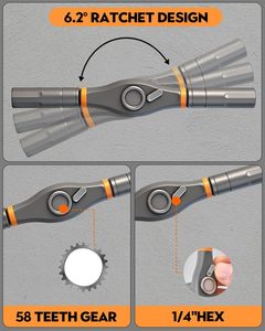 Jeu de tournevis magnétique 24 en 1, poignée détachable, mini outil à cliquet portatif, clés combinées en acier au chrome-vanadium, doux - Product Image 3