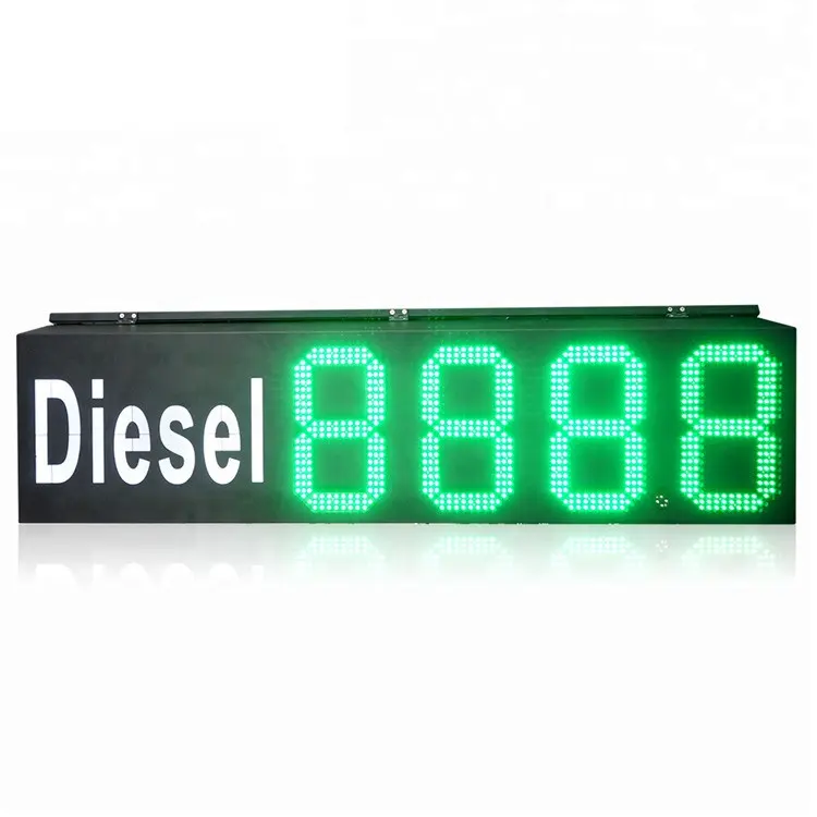 Yeni tasarım yeşil renk 8''PCB 888.8 LED benzin fiyatı tabelası gaz
