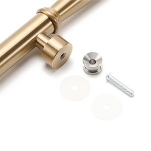 Poignée de porte principale en cuivre pur de 24 pouces de long, finition or brossé, paire de poignées, quincaillerie haut de gamme pour entrée de gros appareils électroménagers - Product Image 4