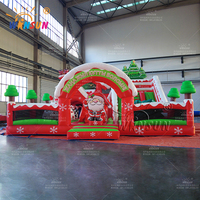 Château gonflable WINSUN sur le thème de Noël, usage commercial, matériau PVC, couleur et logo personnalisés, ignifuge, installation facile