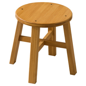 Solid Wood Round <b>Stool</b> Set For Indoor Outdoor Use Children Adults Elderly <b>Garden</b> Chair Varnish Finish Support Structure - Product Image 5