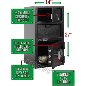CEQSAFE China High Quality Classic Black Color Combination Deposit Safe <b>Box</b> - Product Image 5
