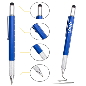 Fabrication sur mesure, outil multifonctionnel, stylo à bille en métal personnalisé 6-en-1 avec logo imprimé pour cadeaux de papeterie - Product Image 3