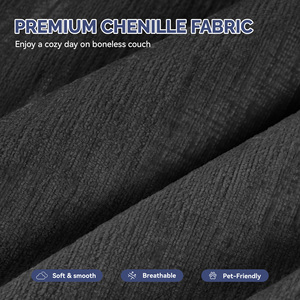 Sofá Modular en Forma de L de Chenilla de Lujo, Sofá Cama Plegable con Esponja, Almohadas Extraíbles, Combinación Libre sin Necesidad de Montaje para Sala de Estar - Product Image 2