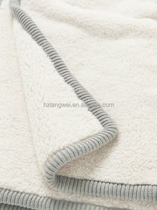 Manta de cama de felpa suave con adorno de punto Cozy <span class=keywords><strong>Sherpa</strong></span> Throw Warm All Season Colcha Manta de terciopelo Coral de felpa - Product Image 6