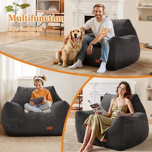 Sillón Puff Gigante Comprimido al Vacío, Ultra Suave, con Reposabrazos, Otomana, Sillón Puff Relleno para Descansar y Jugar - Product Image 6