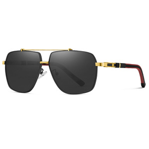 Lunettes de soleil métalliques vintage rétro personnalisées avec logo, légères, dorées et blanches, style punk, double pont carré, UV400, pour hommes et femmes - Product Image 4
