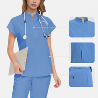 Polyester personnalisé Coton Jogger WovenHospital Infirmière Infirmière Médecin Sans Manches Scrubs Uniformes Imprimé pour les Femmes