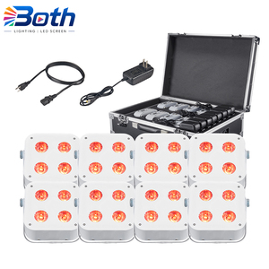 ไฟเวทีงานแต่งงาน ดีเจ ปาร์ตี้ IR4 มินิ LED Uplight 4x12W RGBWA UV 6IN1 แบตเตอรี่ไร้สาย DMX - Product Image 1