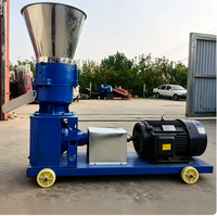 Machine à granulés d'aliments pour animaux en acier au carbone, entraînée par un moteur diesel, 260 kg/h, pour zones rurales, bétail, volailles, poulets