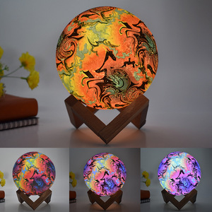 Venta al por mayor de <span class=keywords><strong>Color</strong></span> de Control remoto cambiando de 3D de lámpara de escritorio inteligente Luna bebé luz de la noche, lámpara de mesa - Product Image 4