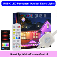 IP67 senar lampu atap LED 24V RGB, tali lampu atap tahan air dengan kontrol suara/aplikasi/Remote untuk lanskap luar ruangan pemasangan permanen